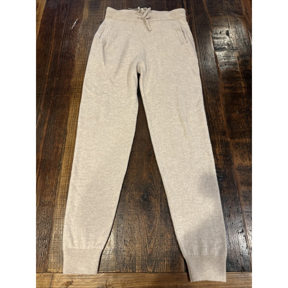 Greenmount Women Cashmere Blend Jogger Pants Black Size Small Drawstring Pockets